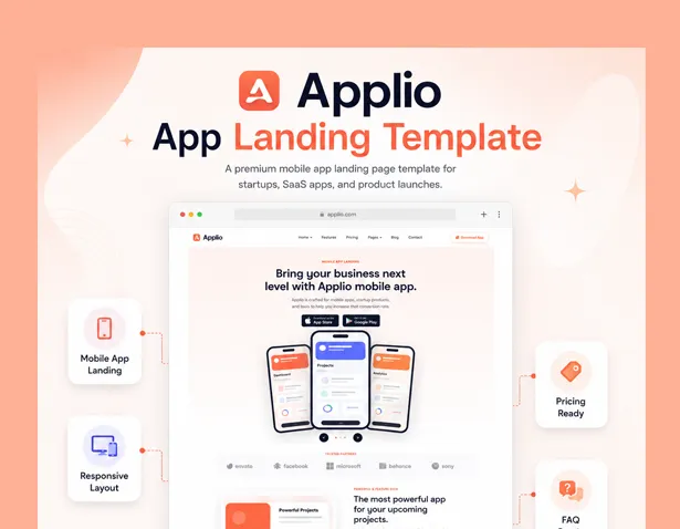 Applio App Landing HTML Template