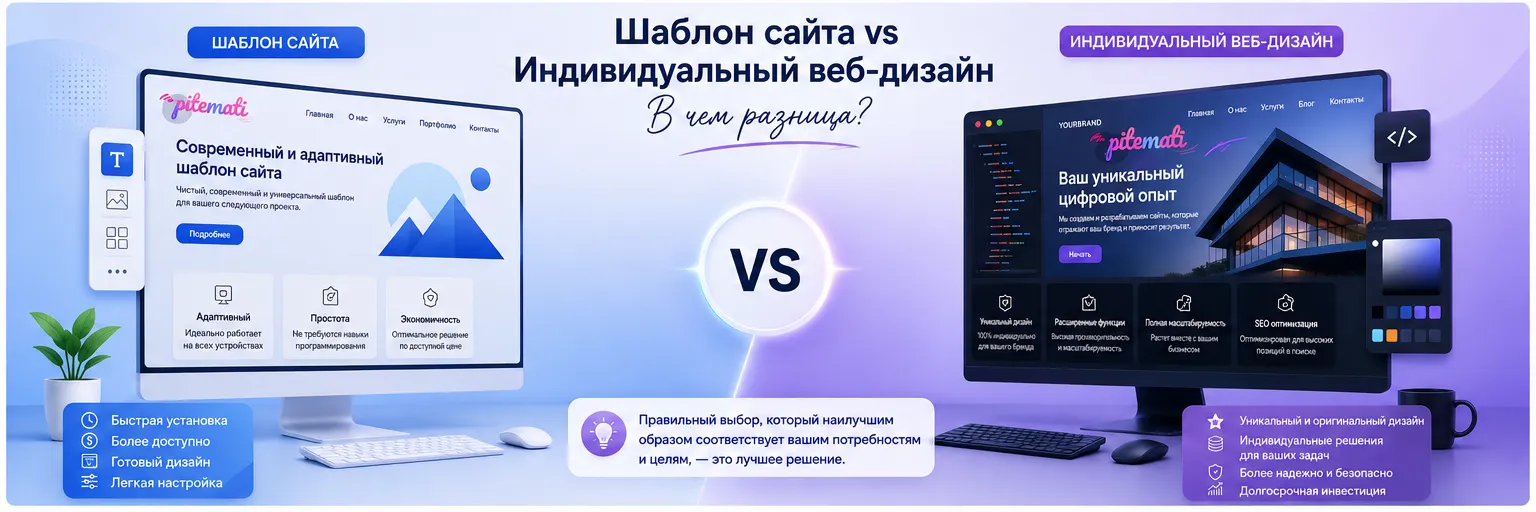 В чем разница между готовым веб-шаблоном и индивидуальным веб-дизайном?